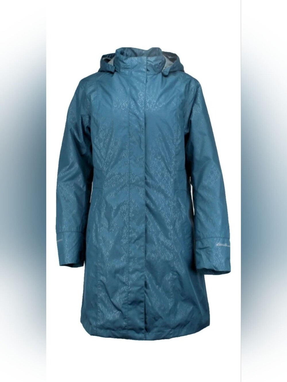 Eddie Bauer Teal Hooded Trench Coat